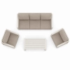 Zestaw Wypoczynkowy Aluminiowy BELLANTI Empoli 5 osobowy sofa i 2 fotele + stolik | Beż